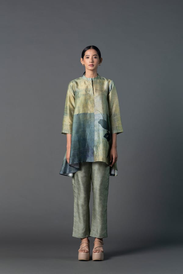 Array Bandhani Forest Green Kurta Set — CLOS