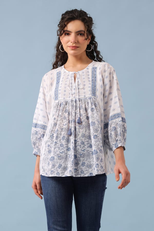 Batwing Gathered Top — Ratan Jaipur