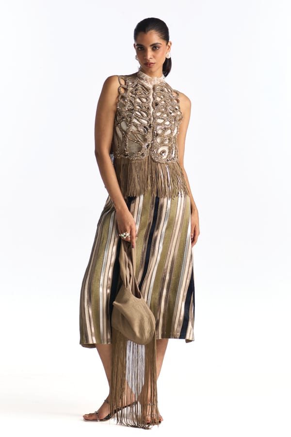 Aura Bodysuit & Facet Jacket With Spectra Skirt — Our Love