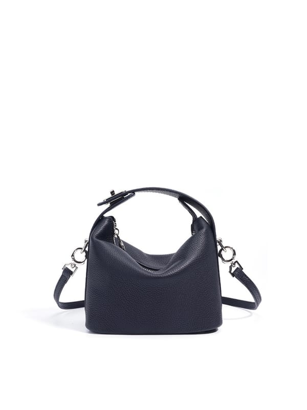 Liora Pebble Leather Handbag with Sling — Favori