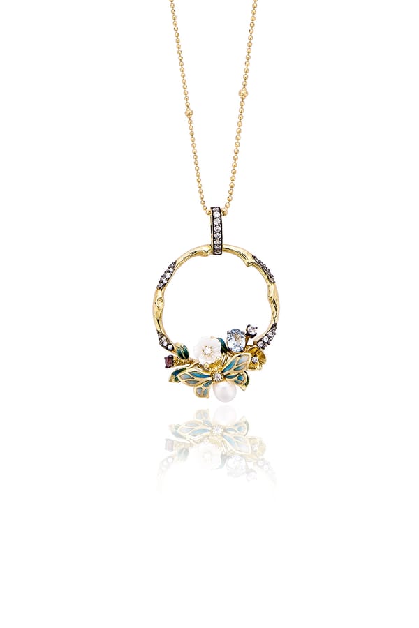 Blue Wildflower Serenade Pendant With Silver Chain — Miss Jo