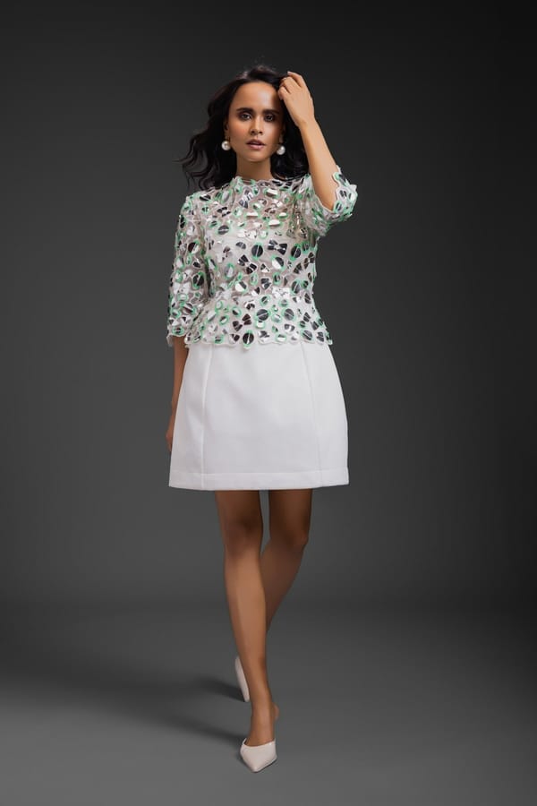 Dress With Neon Metallic Detail — Deepika Arora
