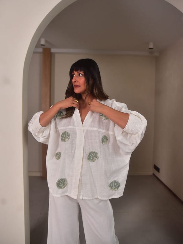 Isla Shirt - Mint Applique — Why So Blue