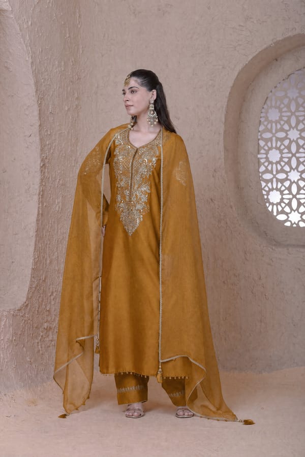 Rangrez Heavy Neck Long Kurta Set — LABEL NITI BOTHRA