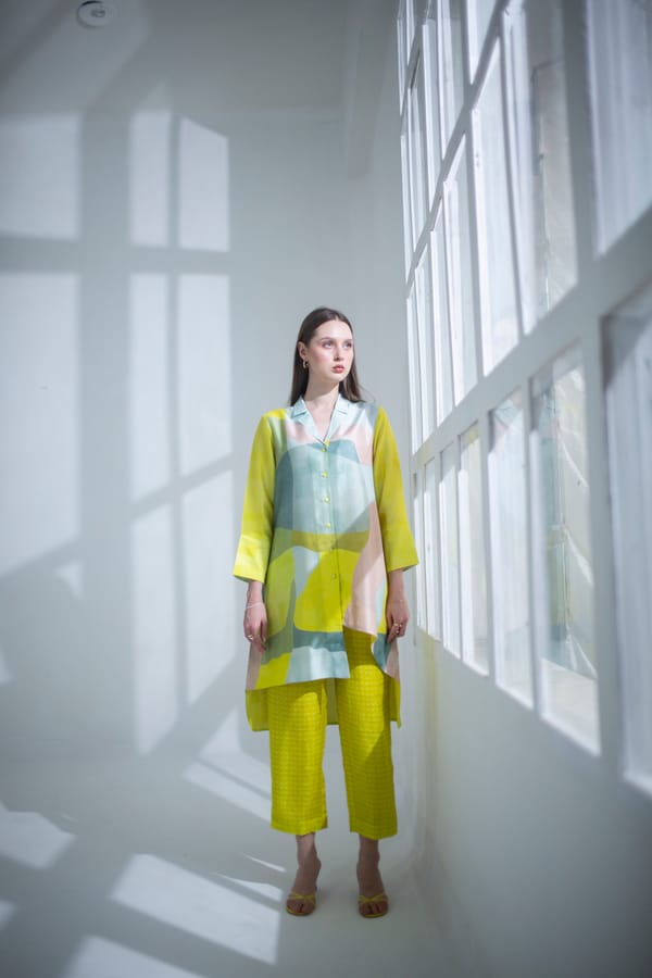 Deep Yellow High Low Kurta Set — CLOS