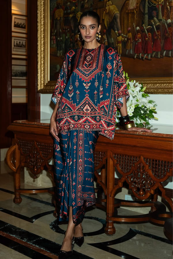 Tribal Print Boxy Top & Drape Skirt Set — Dash and Dot