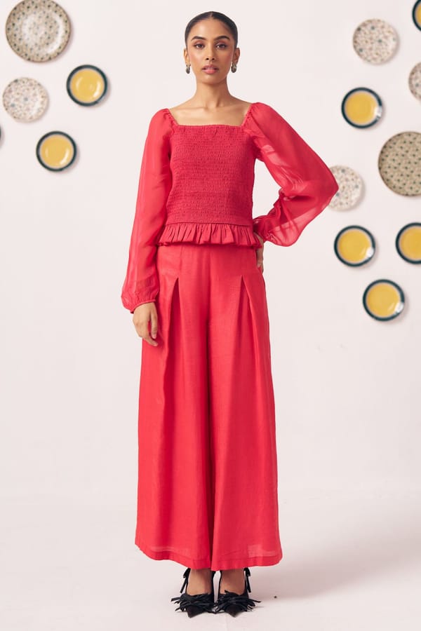 Liora Smocked Organza Co-ord — Western Era
