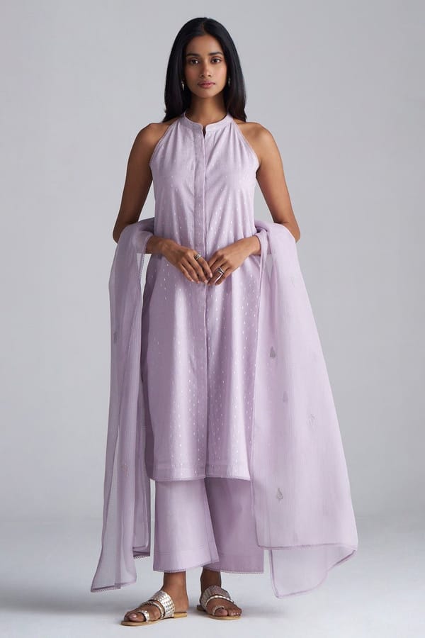 Iris Dobby Cotton Straight Kurta Set with Dupatta — Ganga Fashions Pvt Ltd