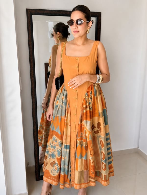 Aurora Abstract Print Maxi Dress — CLOSET AFFAIR