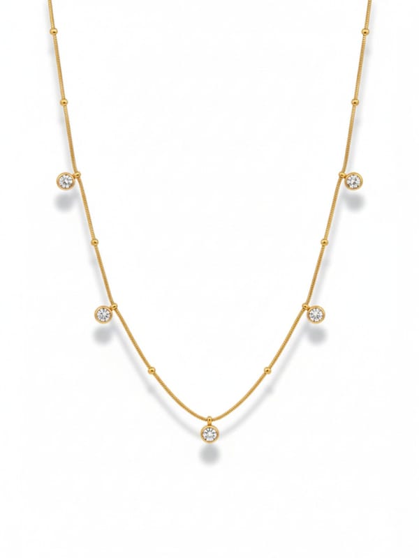 White Round Zircon Pendant Necklace — Cao Jewellery
