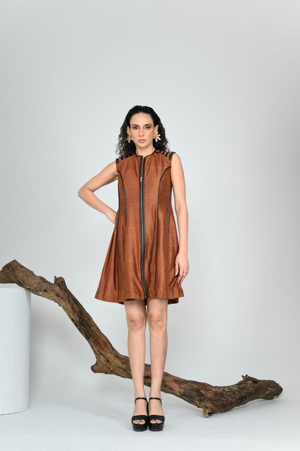 Caramel Sculpted Dress — The Dramebaaz Company