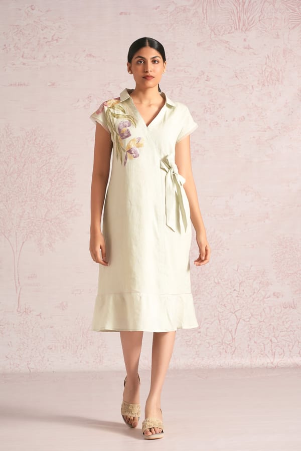 Painted Petals Wrap Dress — Kaveri