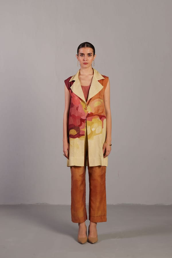 Diffuse Wine & Cream Jacket Set — CLOS