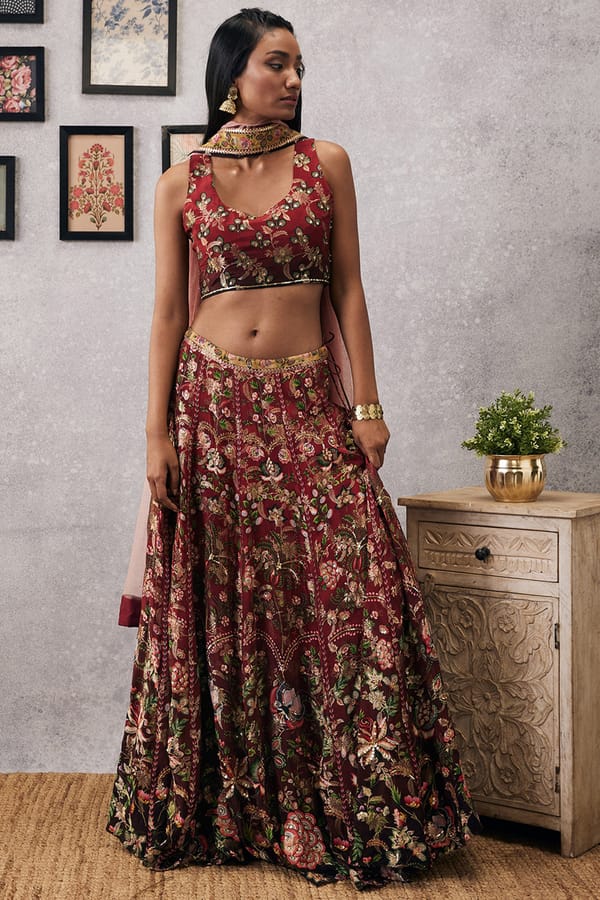 Mehr Embroidered Lehenga Set With Dupatta — SOUP by Sougat Paul
