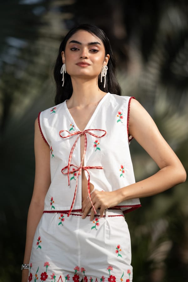 Palmer Embroidered Vest — AVERIE