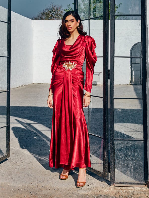 Ruby Pleated Gown — HOUSE OF FETT