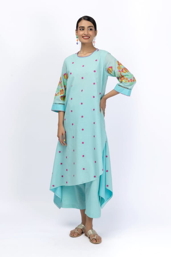 Marigold Festive Asymmetric Shirt + Pant Set — Jungle Marigold