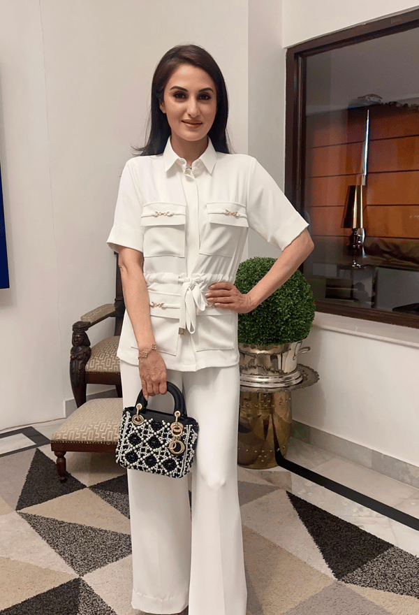 White Crepe Utility Shirt and Wide-Leg Pants Co-ord Set — Shivya K
