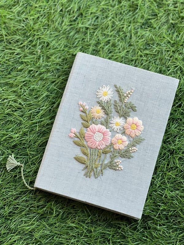 Blossom Journal & Planner 2026 Hand-Embroidered — Dhaaga Life