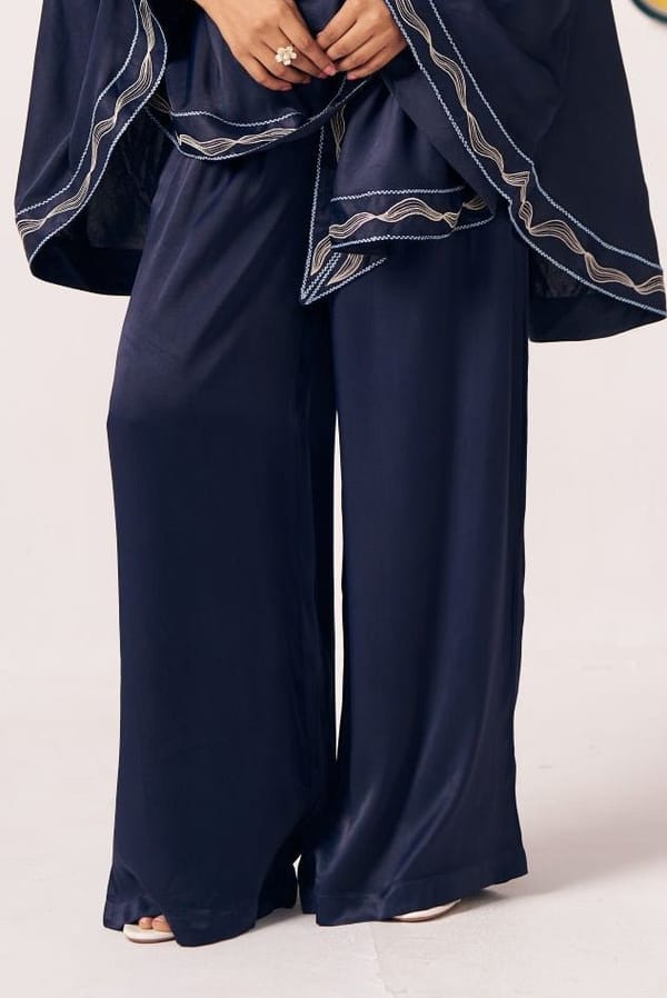 Navy Blue Wide-Leg Pants — Western Era