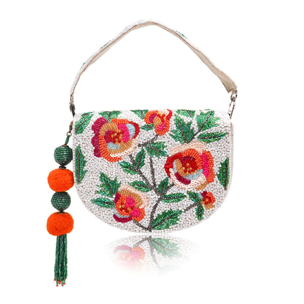 Wild Rose Clutch Bag White — APT Forever