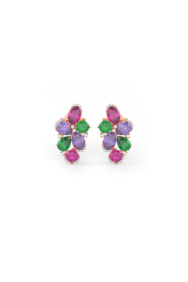 Multicolored Fleur Blossom Earrings — Miss Jo