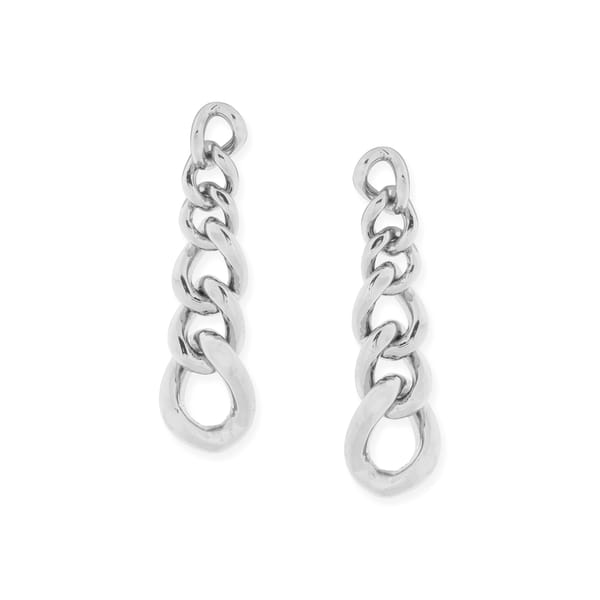 Vault Chain Earrings - White Gold — Azga