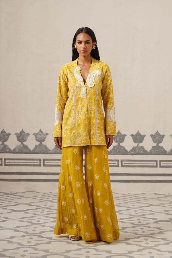 Vedika Muslin Embroidered Matching Set — NEETIKA CHOPRA