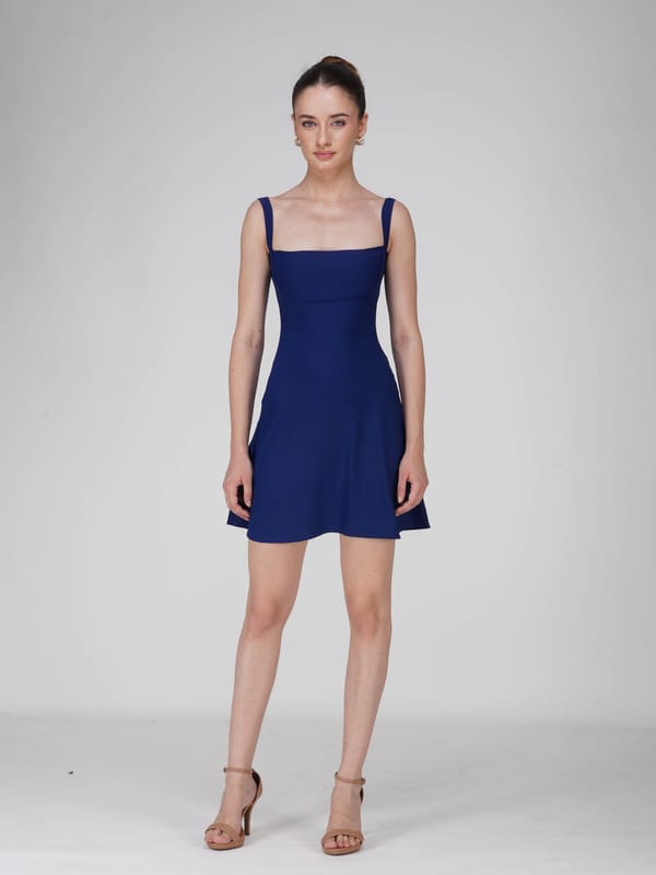 Blue Square Neck Dress - Shade Dress (Navy) — Select Staples