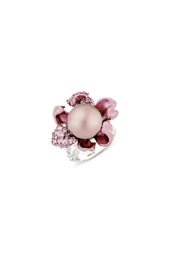Pink Pearl Blossom Cocktail Ring — Miss Jo