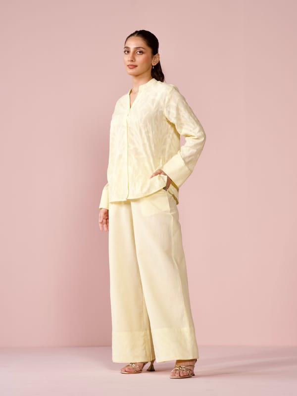 Seaside Linen Blend Jacquard Co-ord Set — Cosset Clothing