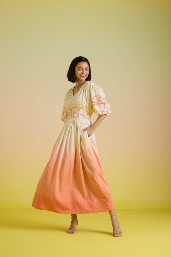 Sunset Sorbet Midi Dress — HOUSE OF HEATHER