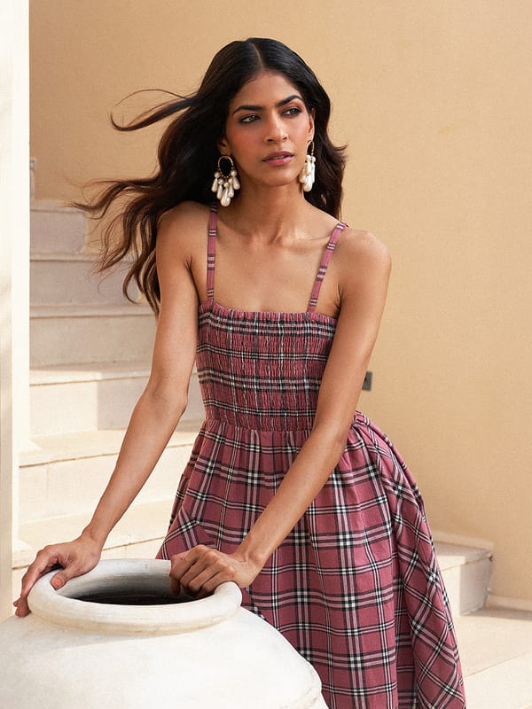 Lara Plaid Smocked Dress — HOUSE OF FETT