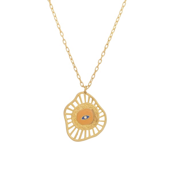 Evil Eye Neck Chain - Orange — Azga