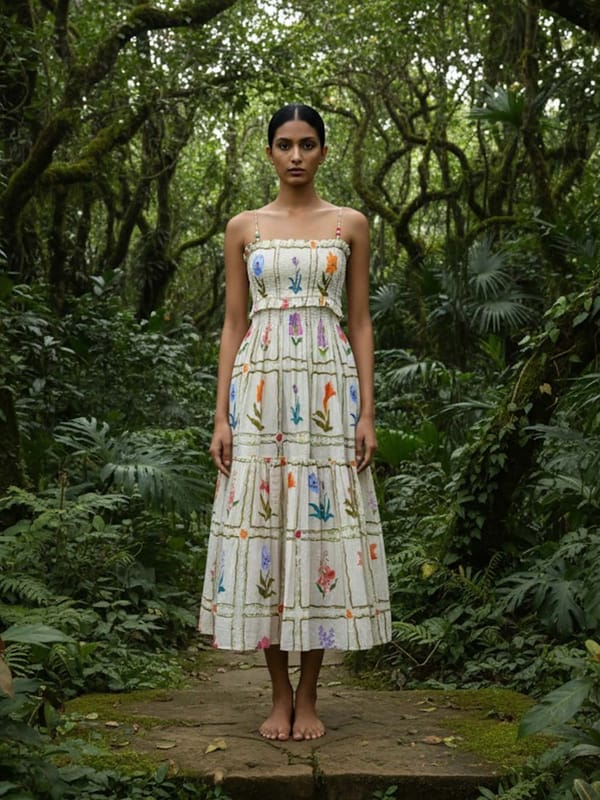 Flower Printed Maxi Dress — POPPI