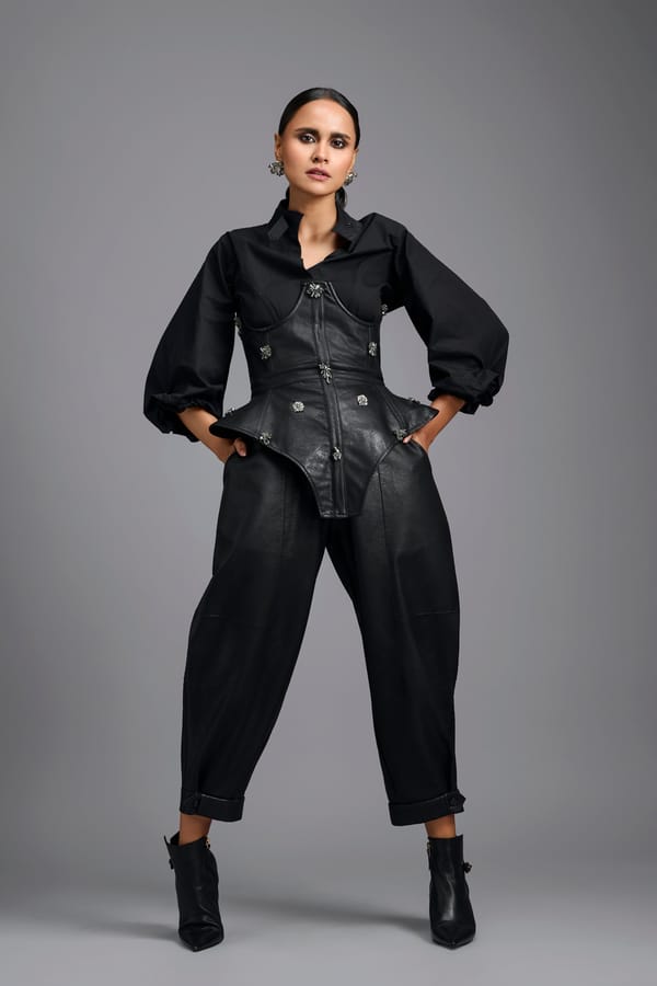 Structured Corset Shirt&Tapered Pants Co-ord — Deepika Arora