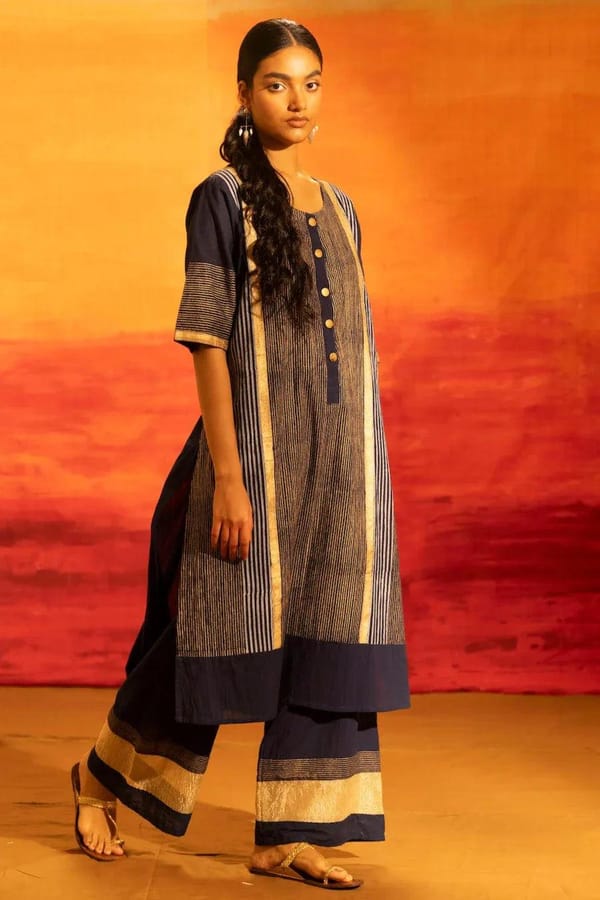 Illume Luma Navy Kurta with Pants — Banana Labs