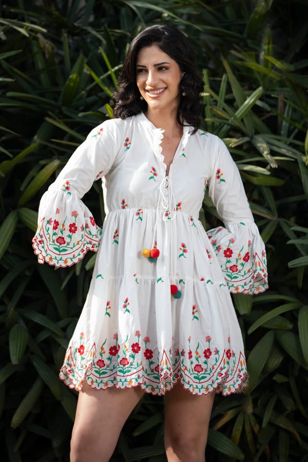 Palmer Embroidered Dress — AVERIE