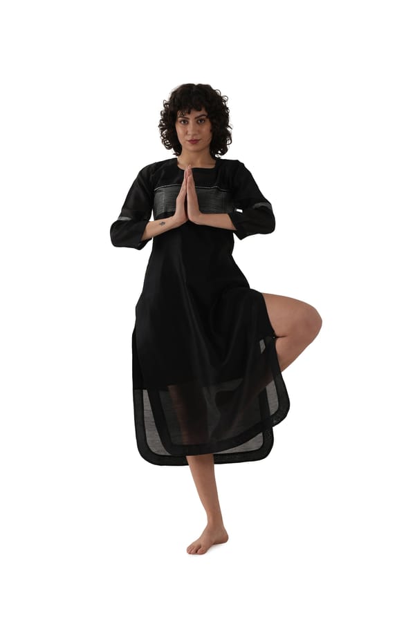 Khat Black Embroidery Dress — Khat