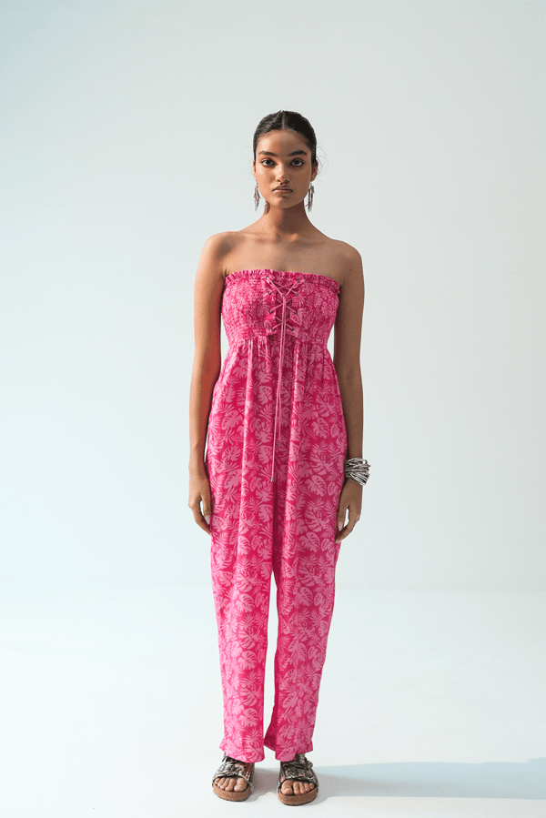 Cherry Charm Off-Shoulder Jumpsuit — Beach Bum