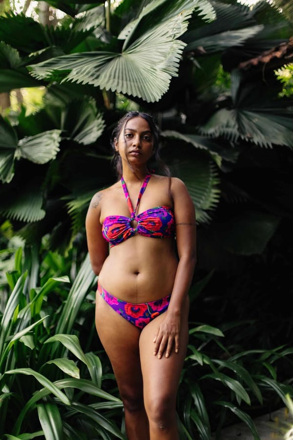 Oriental Poppy Ring Bikini Top with Removable Halter Strap — IZSI