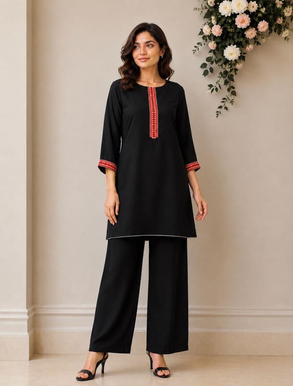 Patch Work Co-ord Set Black — SMAYA by Monica