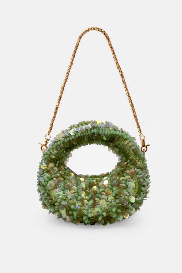 Pistachio Bloom Luxe Mini Beaded Bag — Versuhz India