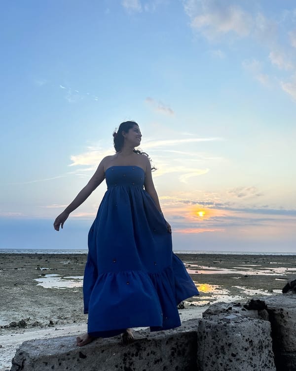 Blue Denim Strapless Tiered Maxi Dress — Label Sugar