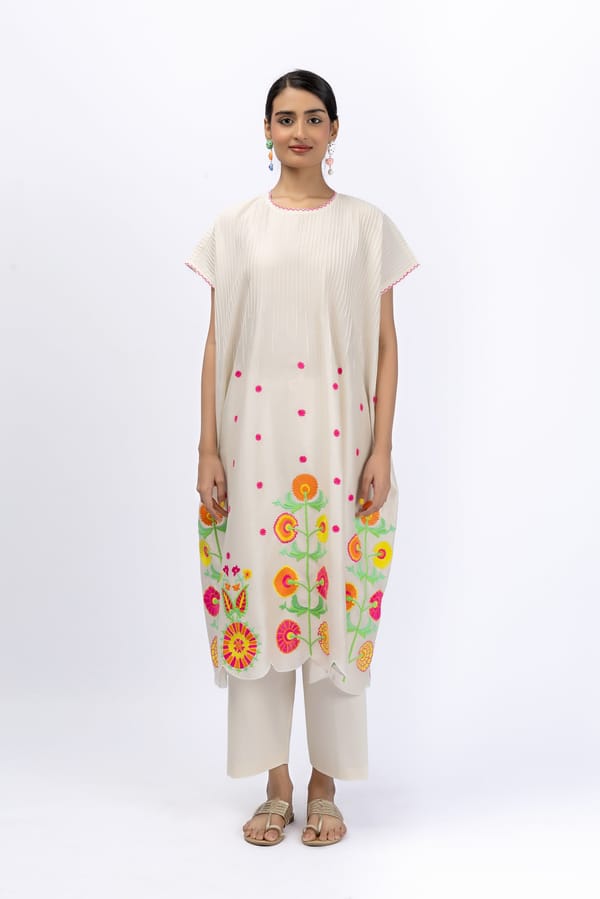 Marigold Festive Kaftan Embroidered Top + Pant — Jungle Marigold