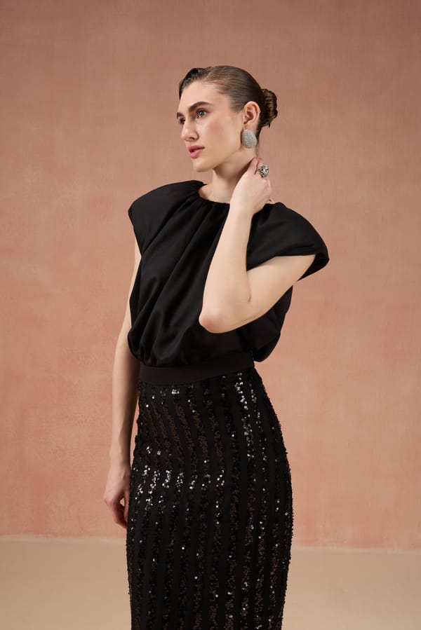 Black Sequin Skirt Set — Label IRIS