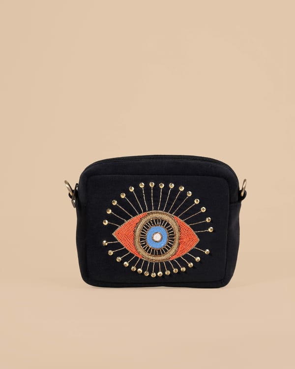 Evileye Black Sling Bag — DESI DRAMA QUEEN