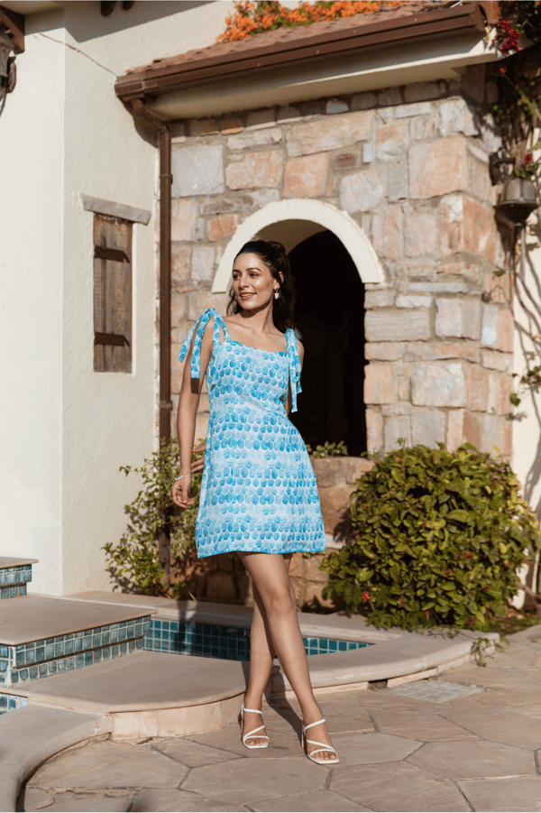 Aqua Short Dress — SAJKE