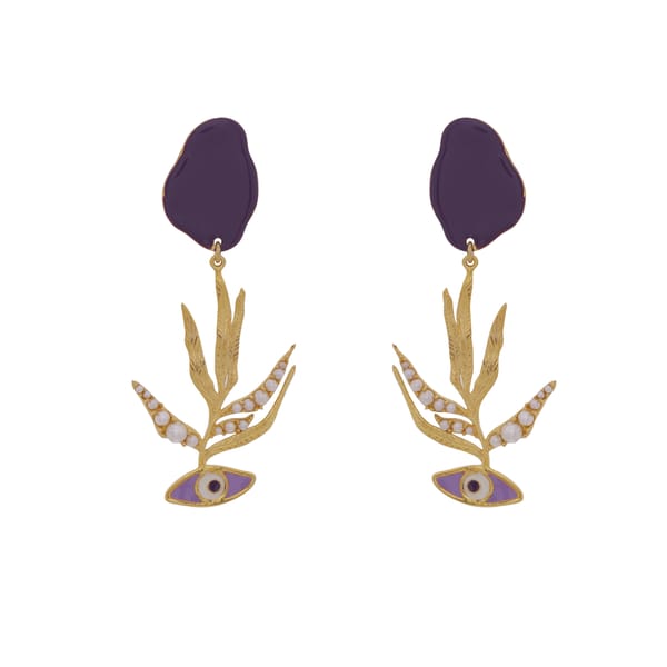 Evil Eye Pearl Earrings — Azga