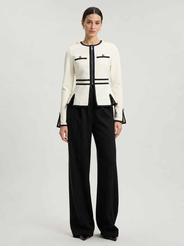 Figure Form Bandage Military Contrast Split Hem — KAREN MILLEN